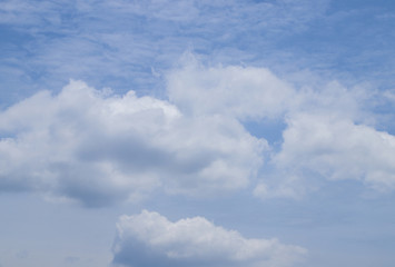 Blue sky with clouds on a sunny day
