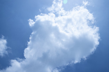 Blue sky with clouds on a sunny day