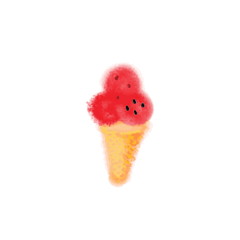 ice cream watercolor  isolated on white background