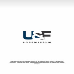 Initial letter logo, U&F Logo, template logo