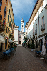 Obraz premium Menaggio town over the Lake Como in Lombardy region, Italy. Il lago di Como, Menaggio, Lombardia, Italia.