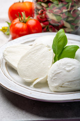 Cheese collection, balls Italian soft white cheese mozzarella