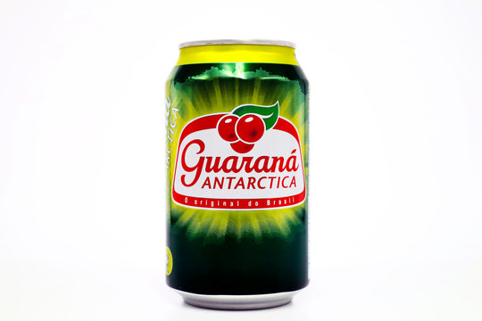 Guaran&agrave; Antarctica can. Guaran&aacute;-flavoured soft drink originating in Brazil and produced by AmBev