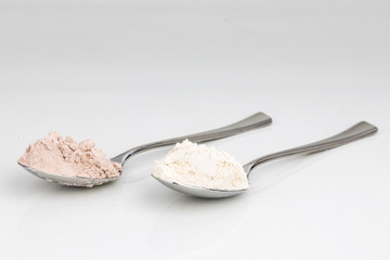 Two scopes of protein powder for drinks mix for energy