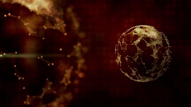 Space genetic concept. Abstract background where we can see a birth of new planet out of light source.
