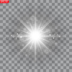 Star burst with dust and sparkle isolated