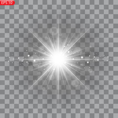Star burst with dust and sparkle isolated