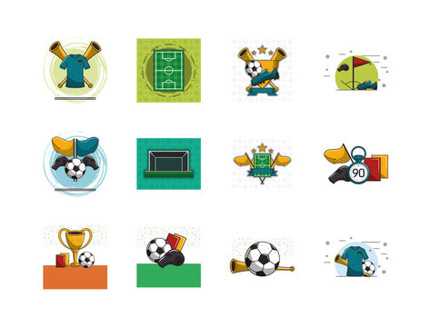 bundle of soccer sport icons