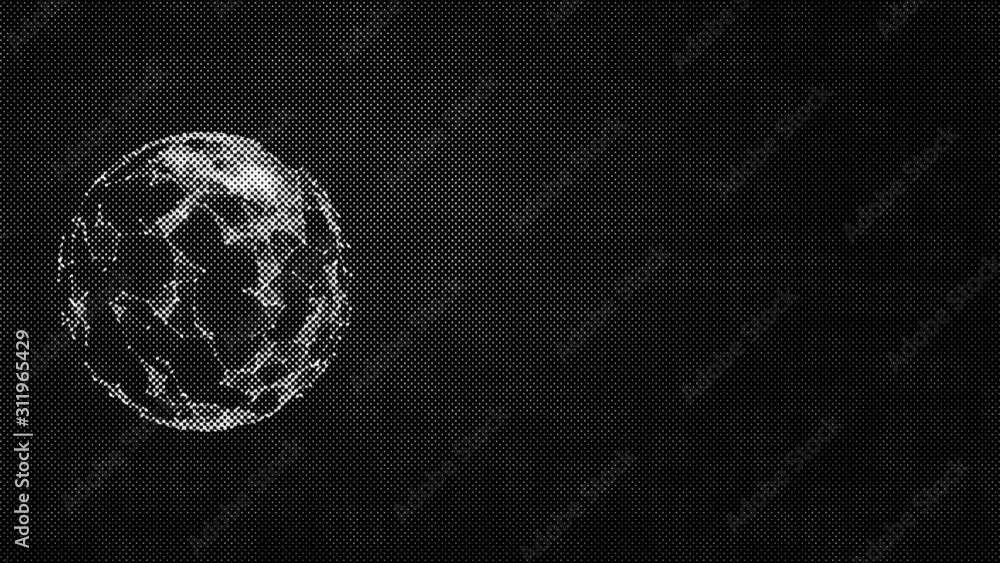 Poster global internet telecommunication concept. 3d globe with high speed network of tv channels floating 