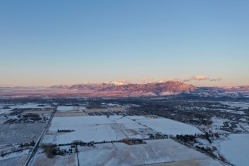 aerial view of winter landscape