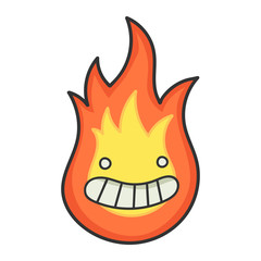 Happy fireball cartoon illustration