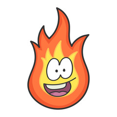 Happy fireball cartoon illustration