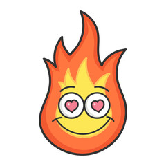 In love fireball cartoon illustration