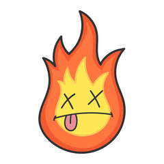 Dead fireball cartoon illustration