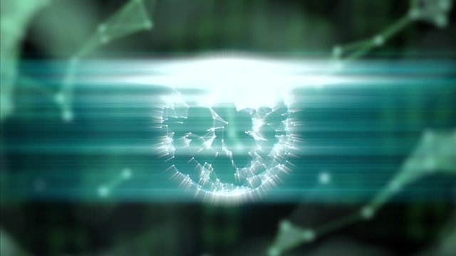 A planet inside of another planet, charging from a source of energy.