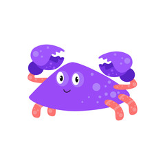 Crab Character Cute Cartoon Funny Happy Vector Template Design Illustration