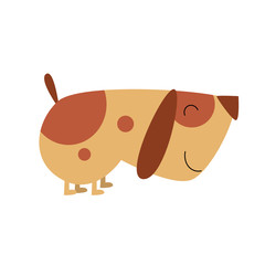 Dog Cute Cartoon Activity Vector Template Design Logo Illustration