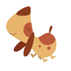 Dog Cute Cartoon Activity Vector Template Design Logo Illustration