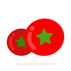 Big red tomato and small tomato