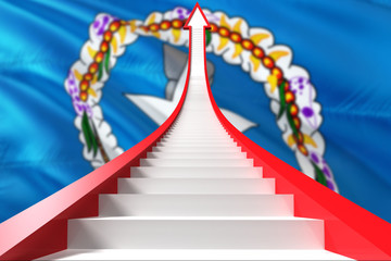 Northern Mariana Islands success concept. Graphic shaped staircase showing positive financial growth. Business theme.