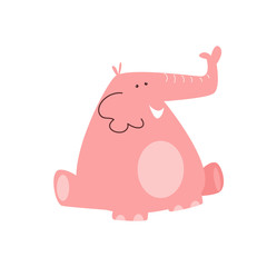 Elephant Cute Cartoon Character Animal Logo Vector Template Design Illustration