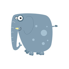 Elephant Cute Cartoon Character Animal Logo Vector Template Design Illustration