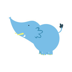 Elephant Cute Cartoon Character Animal Logo Vector Template Design Illustration