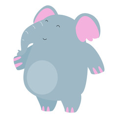 Elephant Cute Cartoon Character Animal Logo Vector Template Design Illustration