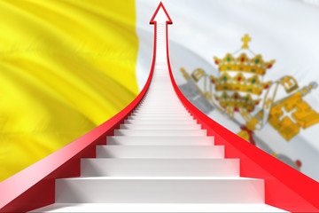 Vatican City success concept. Graphic shaped staircase showing positive financial growth. Business theme.