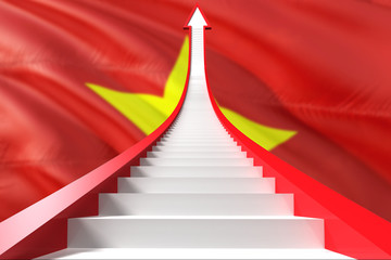 Vietnam success concept. Graphic shaped staircase showing positive financial growth. Business theme.