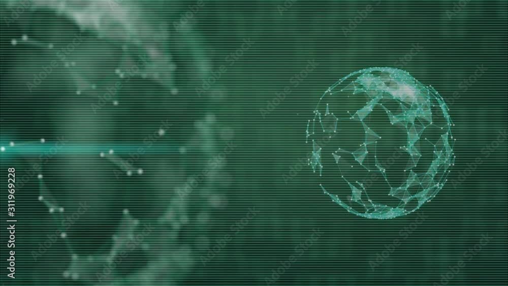 Poster space genetic concept. abstract background where we can see a birth of new planet out of light sourc