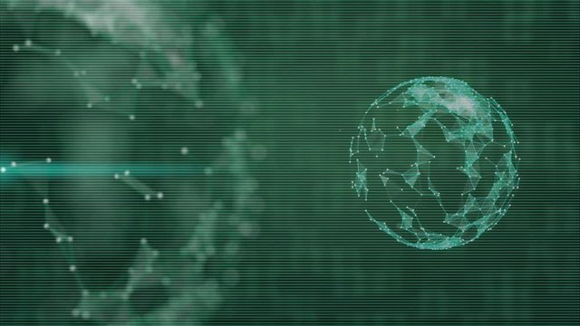 Space genetic concept. Abstract background where we can see a birth of new planet out of light source and blick effect on the forefront.