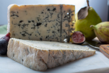 Gorgonzola picant and dolce Italian blue cheese, made from unskimmed cow's milk in North of Italy