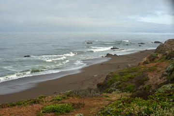 sand beach and sea of the Central California Coastline