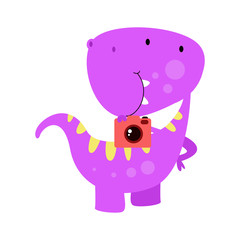 happy dinosaur cute cartoon vector template design illustration