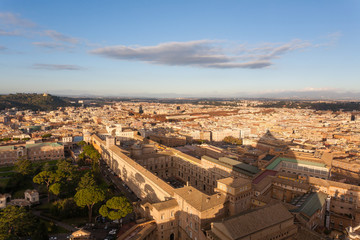 Fototapeta na wymiar Rome aerial view, Roma. Italian landscape