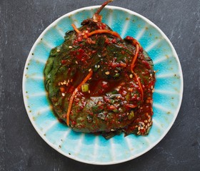 한국의 음식 깻잎 장아찌 
