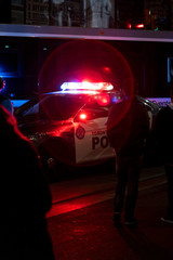 police lights at night