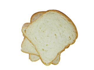 Layered bread on a white background