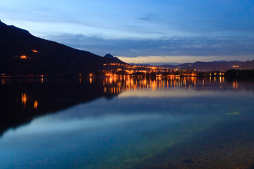 Reflections on lake, Caldonazzo lake, Italy