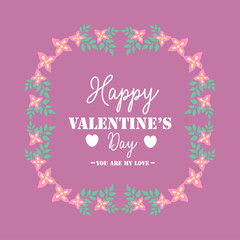 Beautiful pink floral frame, isolated on an elegant magenta background, for happy valentine greeting card design. Vector