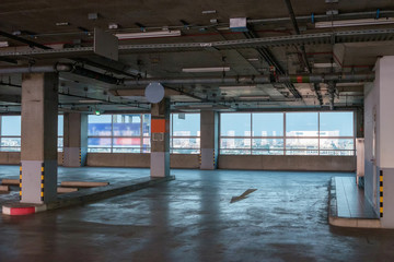 Empty space car park interior