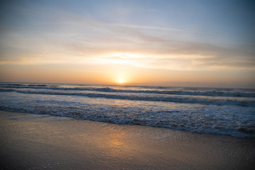 Fototapeta na wymiar Sunrise on Christmas Day at Topsail Beach