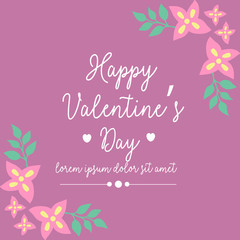 Beautiful Ornate pink floral frame, for happy valentine greeting card design. Vector