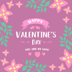 The beauty of leaf wreath frame, for happy valentine ornate poster. Vector