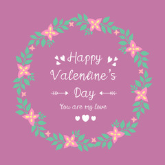 Unique Decorative of happy valentine invitation card, with beautiful leaf and floral frame. Vector