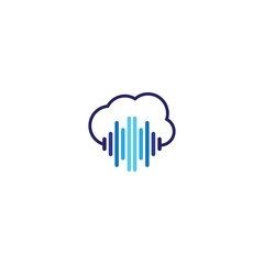 Music cloud logo template vector icon design