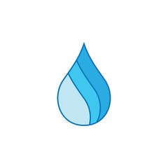 gradient linked drops water blue logo vector