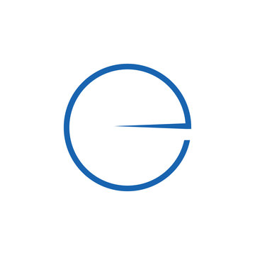 Letter E Thin Needle Circle Logo Vector