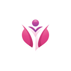 Abstract Human People and Heart Love Logo Icon